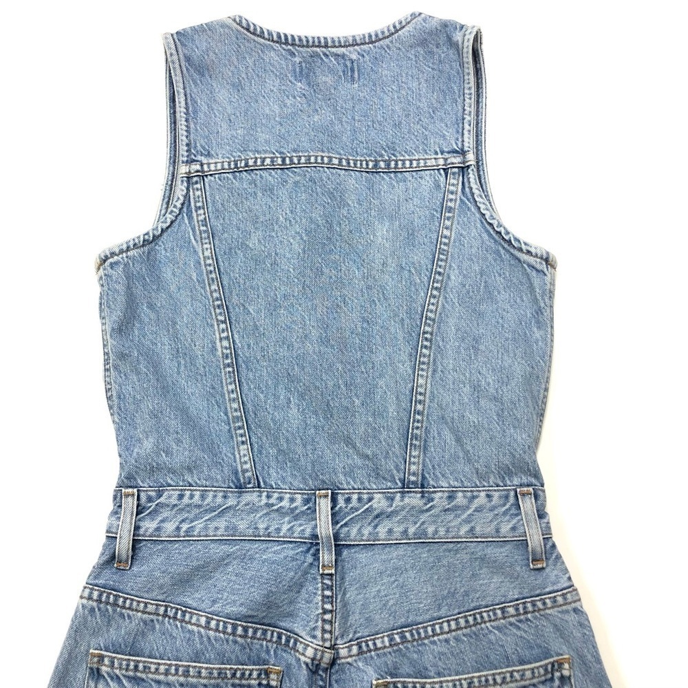 AGOLDE 70s Denim Jumpsuit Sleeveless Button Front womens Size 0 Festival - Picture 9 of 16